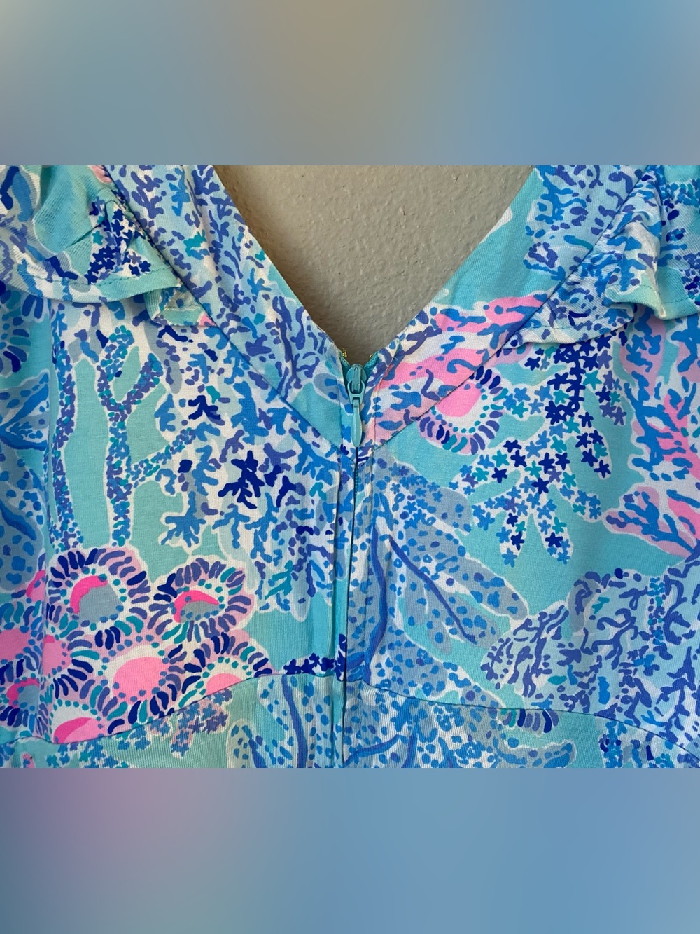 Lilly Pulitzer Size 12 Vyra Midi Dress in Blue Ibiza Now You Sea Me - Picture 7 of 8